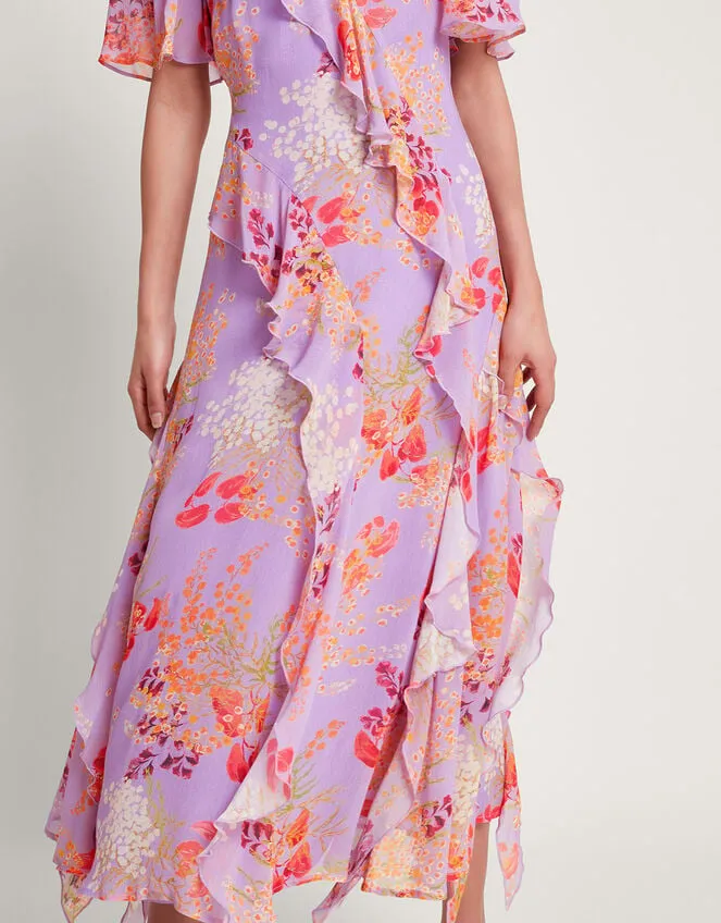 Imogen Ruffle Dress Purple Women Monsoon Dresses