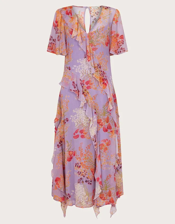 Imogen Ruffle Dress Purple Women Monsoon Dresses