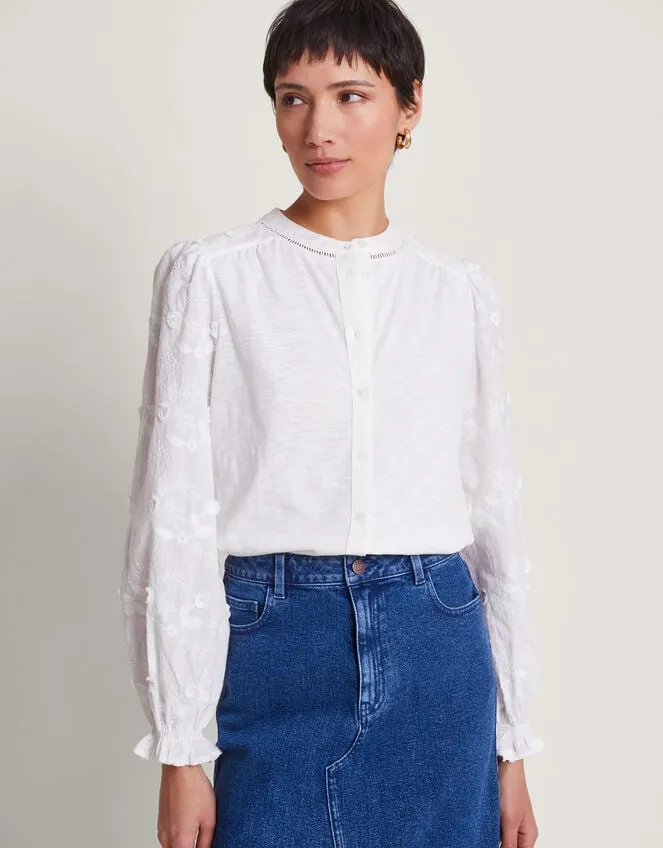 Indi Embroidered Sleeve Shirt Ivory Women Monsoon Tops and Blouses