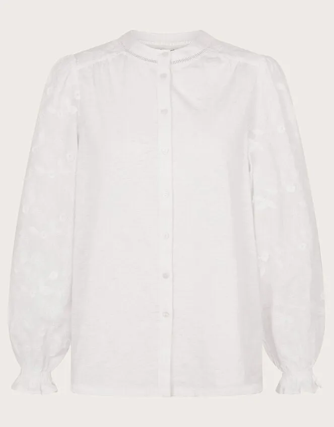 Indi Embroidered Sleeve Shirt Ivory Women Monsoon Tops and Blouses