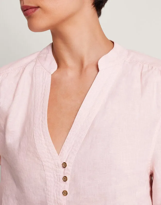 India Linen Shirt Pink Women Monsoon Tops and Blouses