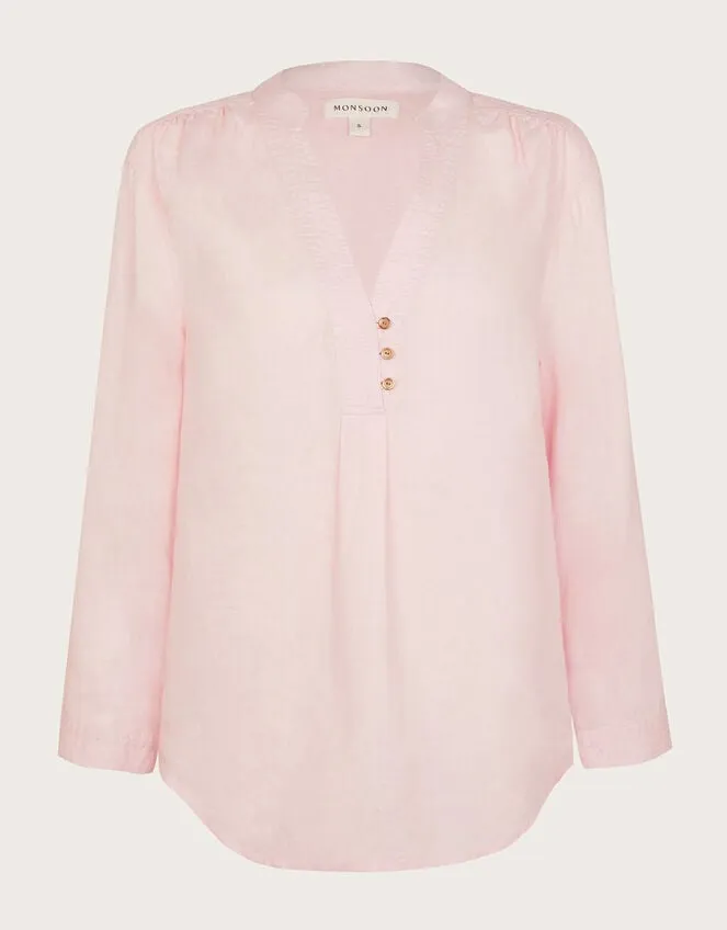 India Linen Shirt Pink Women Monsoon Tops and Blouses
