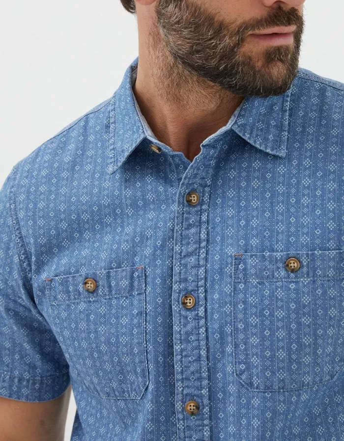 Indigo Print Shirt Blue Men FatFace Shirts