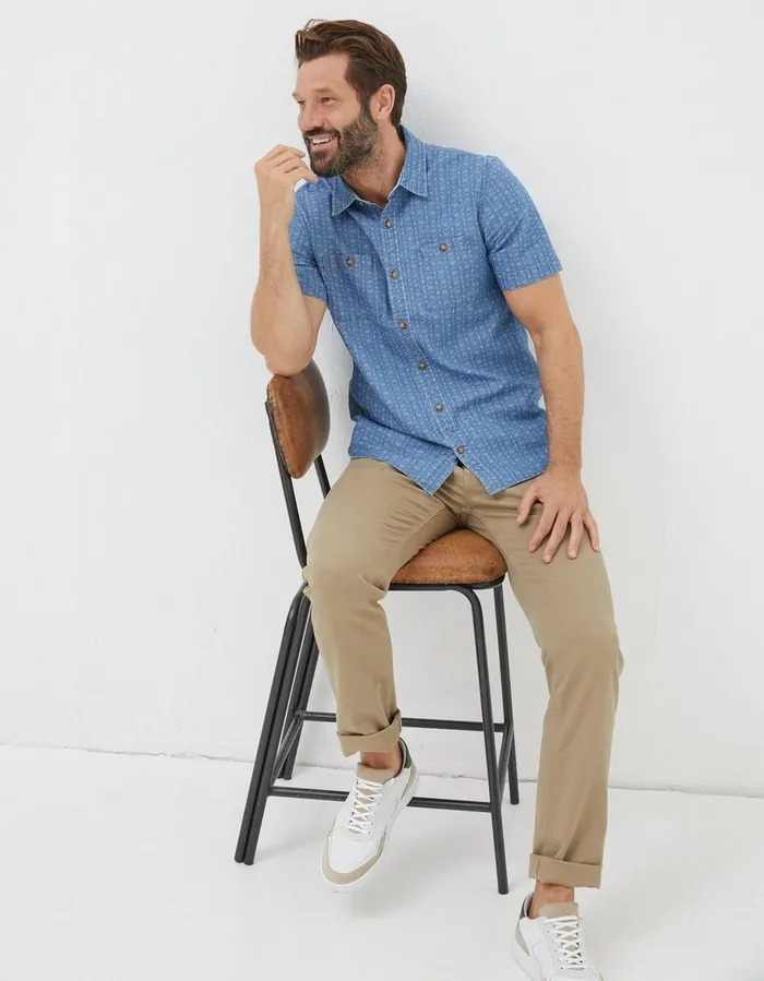 Indigo Print Shirt Blue Men FatFace Shirts