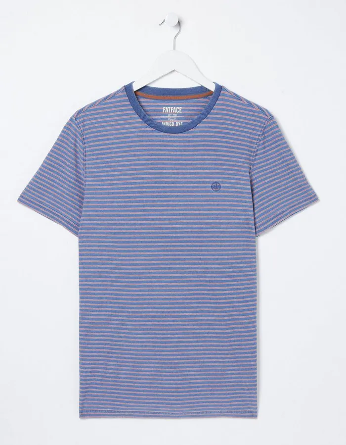 Indigo Stripe TShirt Pink Men FatFace TShirts