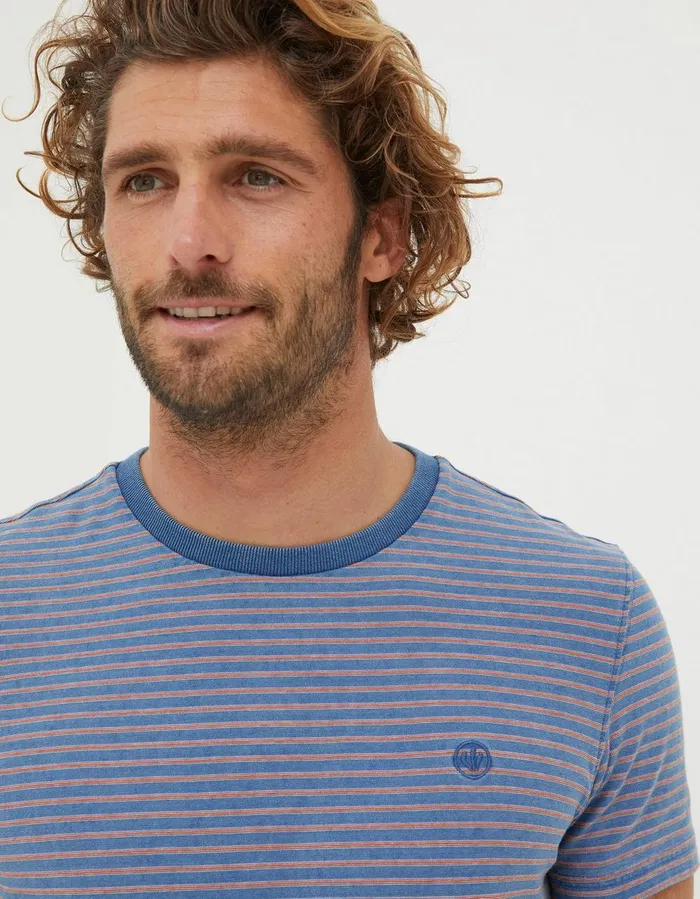 Indigo Stripe TShirt Pink Men FatFace TShirts