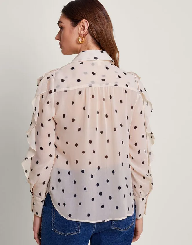Irene Ruffle Spot Blouse Ivory Women Monsoon Tops and Blouses