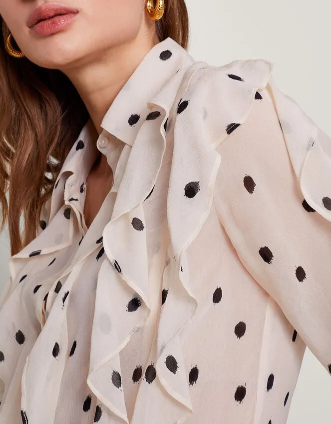 Irene Ruffle Spot Blouse Ivory Women Monsoon Tops and Blouses