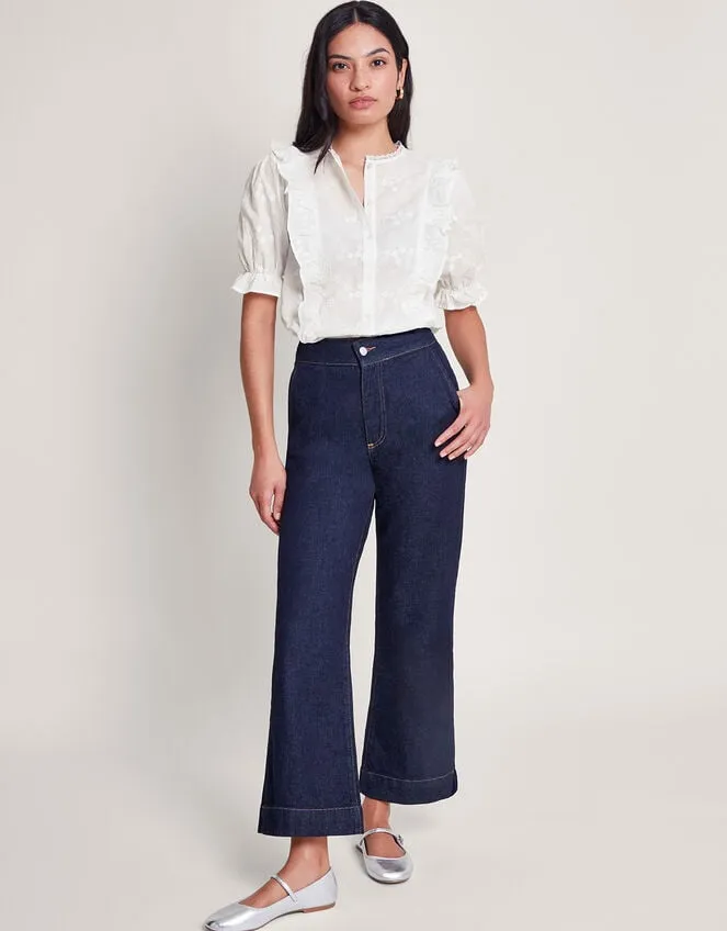 Iris Embroidered Blouse White Women Monsoon Tops and Blouses