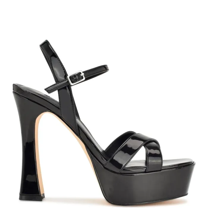 Iriv Platform Sandals Black Patent Women Nine West Sandals