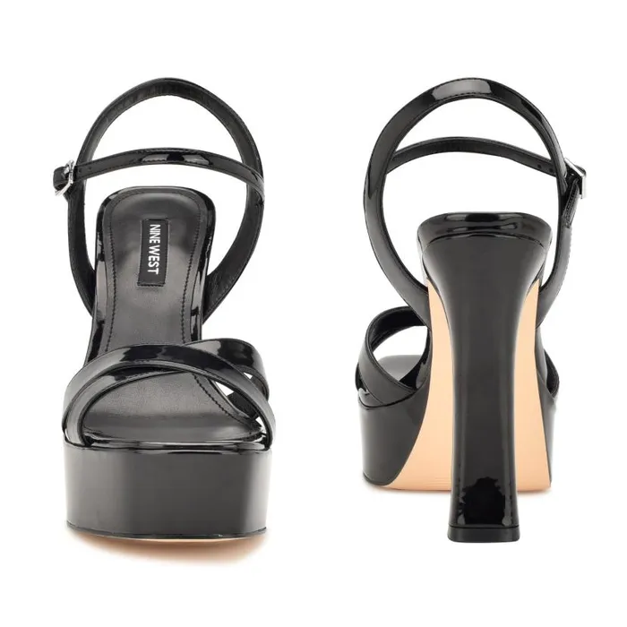 Iriv Platform Sandals Black Patent Women Nine West Sandals