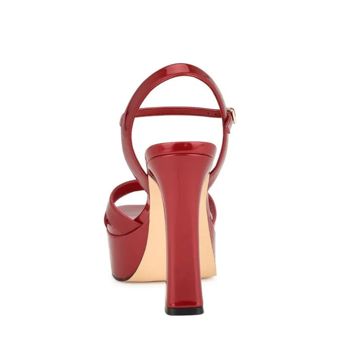Iriv Platform Sandals Red Patent Women Nine West Sandals