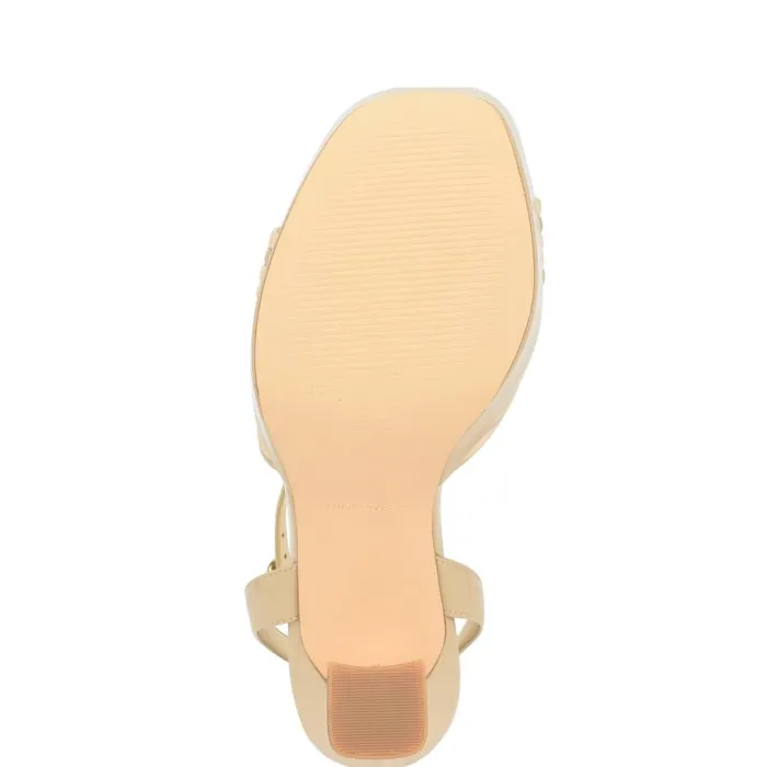Irna Platform Ankle Strap Knotted Sandals Light Natural Patent Women Nine West Sandals