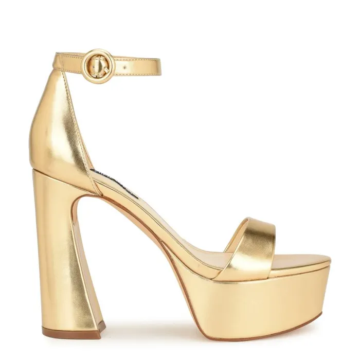Ivana Ankle Strap Sandals Platino Women Nine West Sandals