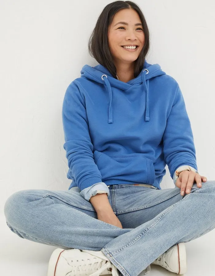 Izzy Overhead Hoodie Bright Blue Women FatFace Nightwear and Loungewear