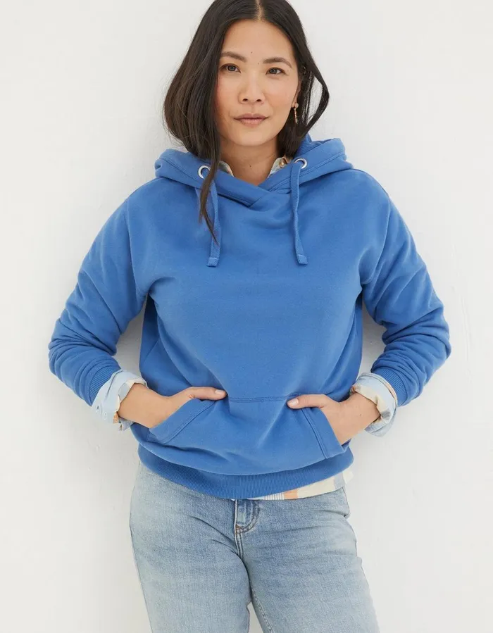 Izzy Overhead Hoodie Bright Blue Women FatFace Nightwear and Loungewear