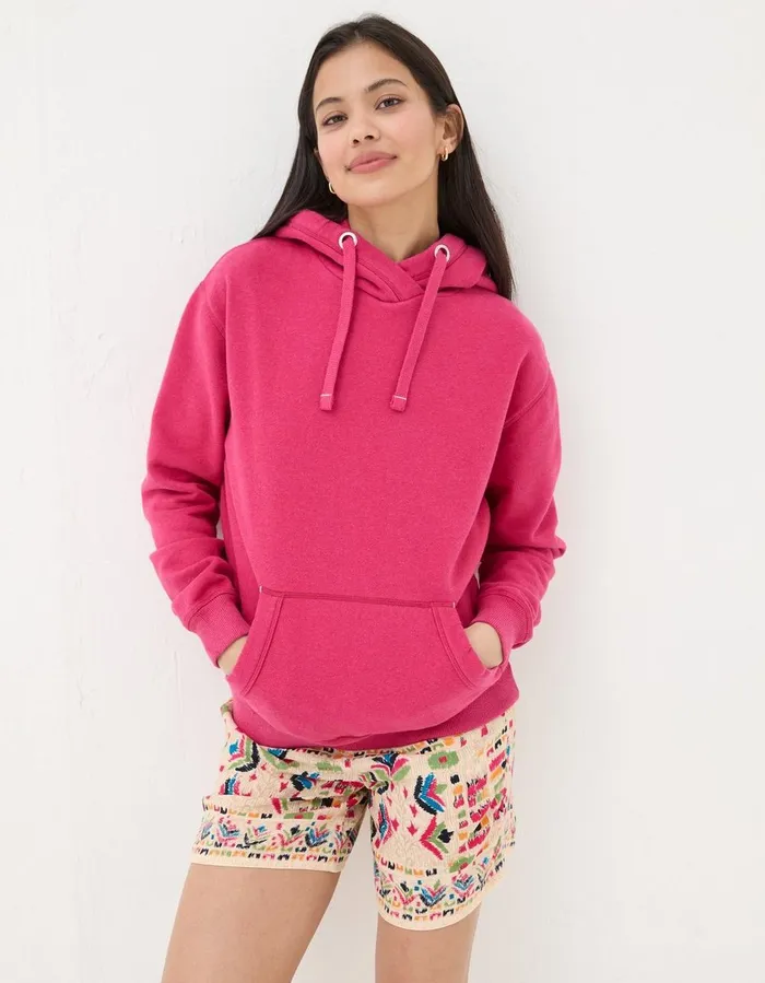 Izzy Overhead Hoodie Fuchsia Pink Women FatFace Sweatshirts and Hoodies