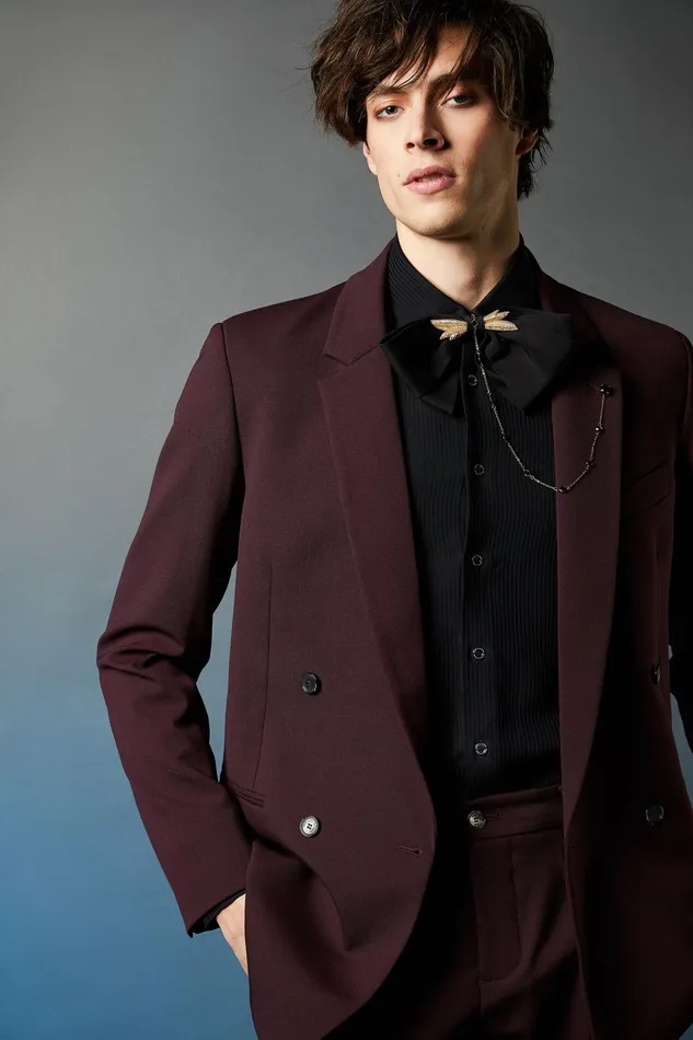 Jackets Men Patrizia Pepe DoubleBreasted WoolBlend Jacket Space Purple