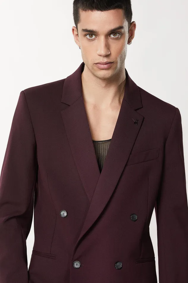 Jackets Men Patrizia Pepe DoubleBreasted WoolBlend Jacket Space Purple
