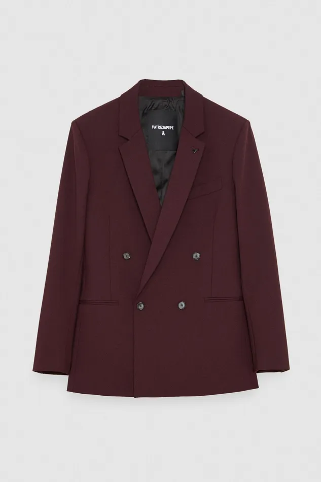 Jackets Men Patrizia Pepe DoubleBreasted WoolBlend Jacket Space Purple