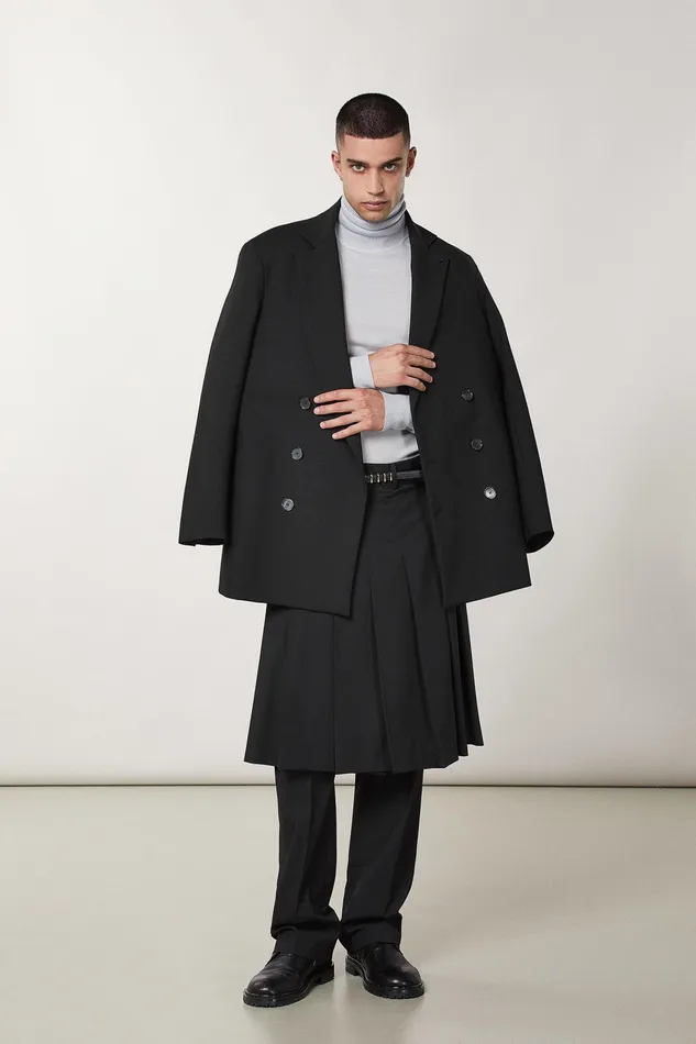Jackets Men Patrizia Pepe Lined DoubleBreasted Coat Nero