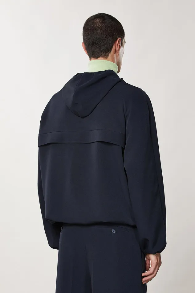 Jackets Men Patrizia Pepe Over Hooded Sweatshirt Royal Navy