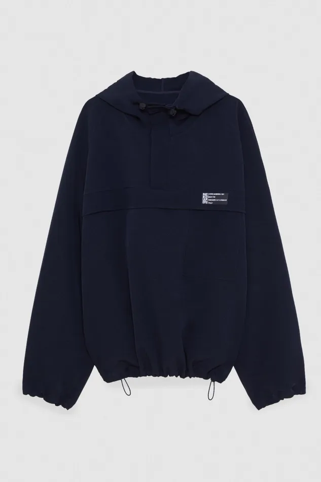Jackets Men Patrizia Pepe Over Hooded Sweatshirt Royal Navy