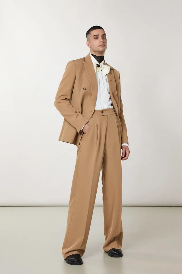 Jackets Men Patrizia Pepe Regular Fit DoubleBreasted Jacket Odyssey Beige