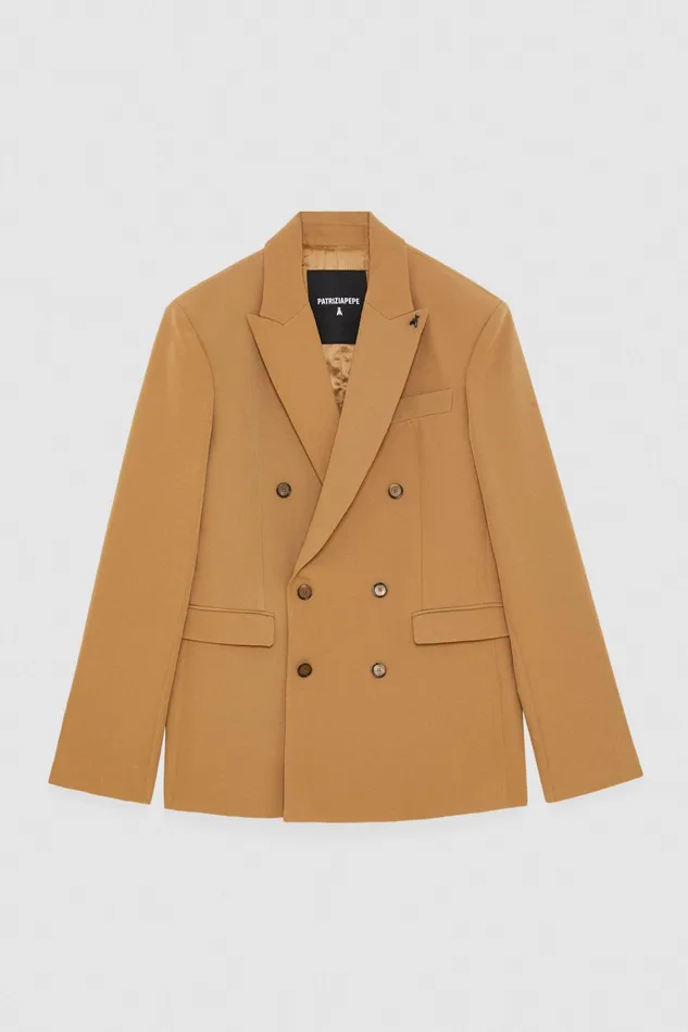 Jackets Men Patrizia Pepe Regular Fit DoubleBreasted Jacket Odyssey Beige