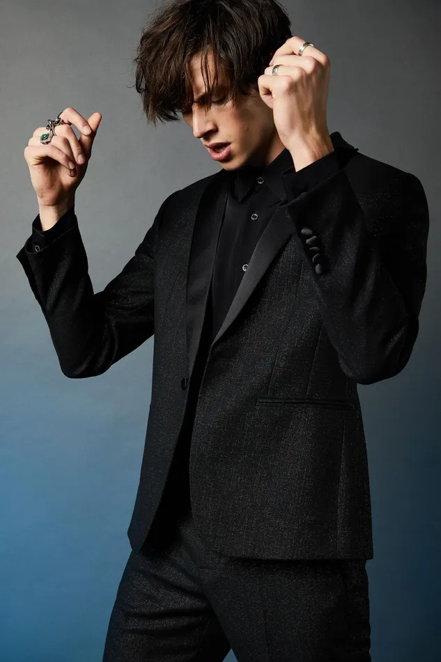 Jackets Men Patrizia Pepe Slim Fit Tuxedo Jacket Shinyblack and Black