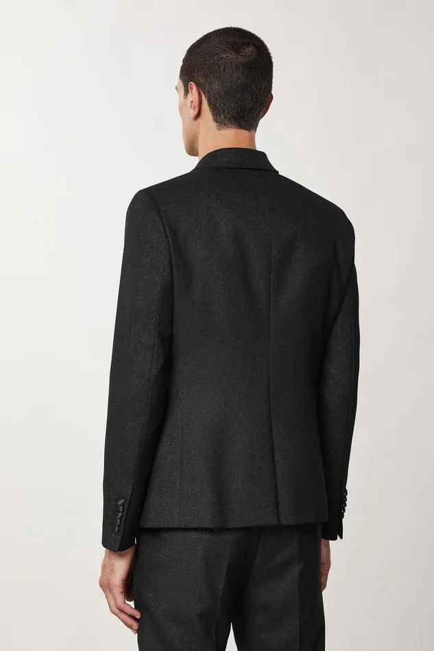 Jackets Men Patrizia Pepe Slim Fit Tuxedo Jacket Shinyblack and Black