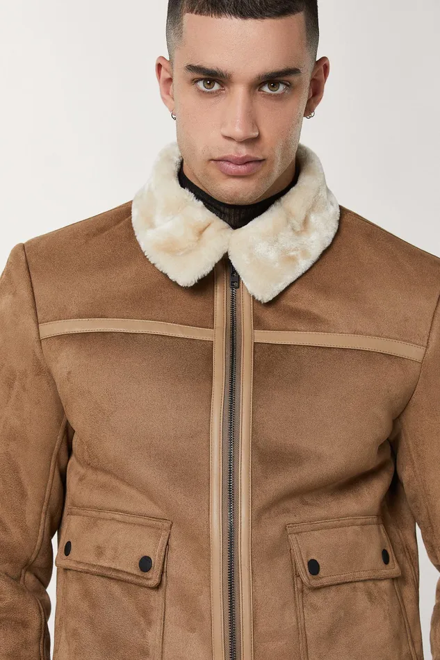 Jackets Men Patrizia Pepe Synthetic Fabric Jacket Flannelbeigenatural