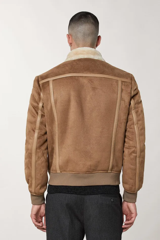 Jackets Men Patrizia Pepe Synthetic Fabric Jacket Flannelbeigenatural
