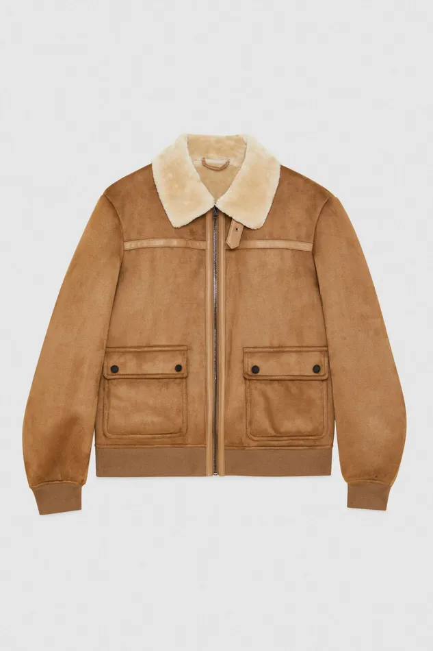 Jackets Men Patrizia Pepe Synthetic Fabric Jacket Flannelbeigenatural
