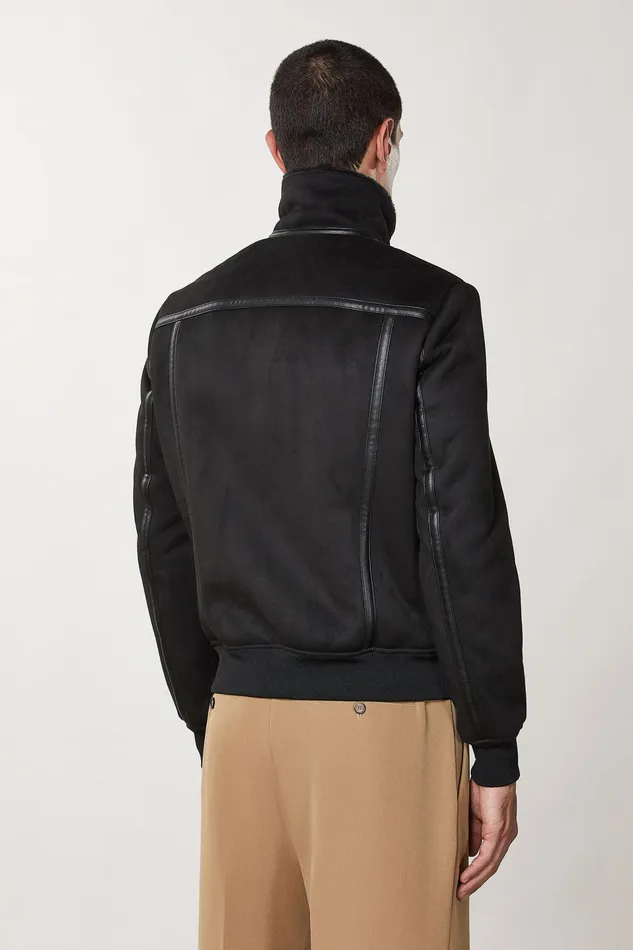 Jackets Men Patrizia Pepe Synthetic Fabric Jacket Nero Vinile
