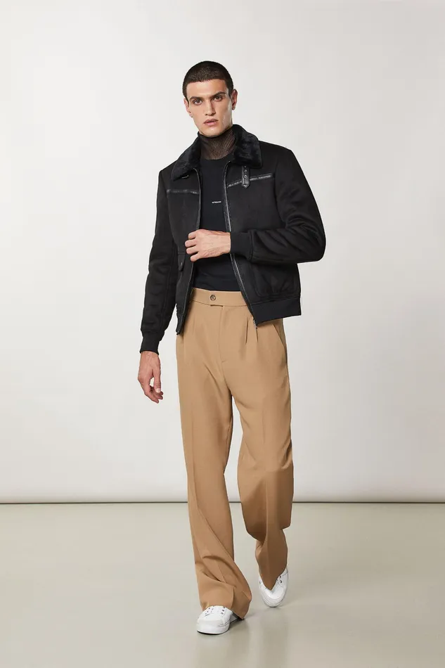 Jackets Men Patrizia Pepe Synthetic Fabric Jacket Nero Vinile