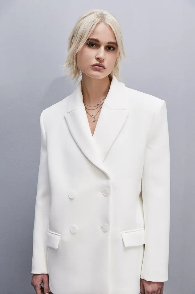 Jackets Women Patrizia Pepe DoubleBreasted Over Peacoat Bianco
