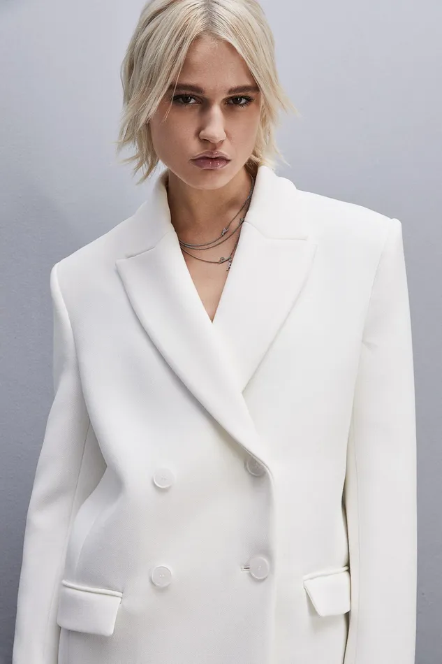 Jackets Women Patrizia Pepe DoubleBreasted Over Peacoat Bianco