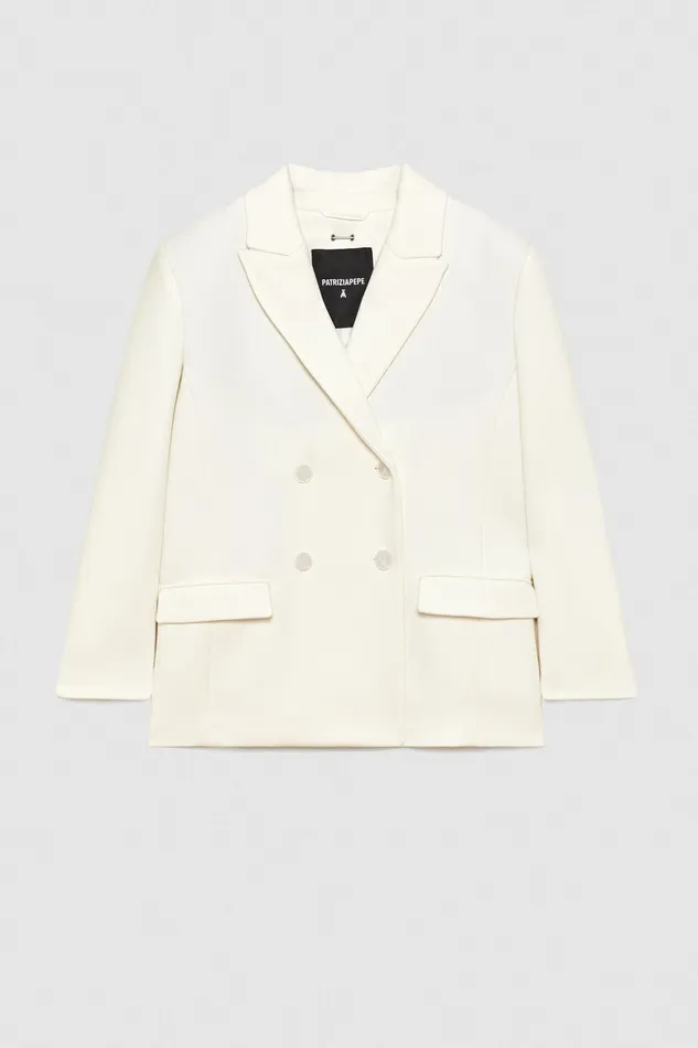 Jackets Women Patrizia Pepe DoubleBreasted Over Peacoat Bianco