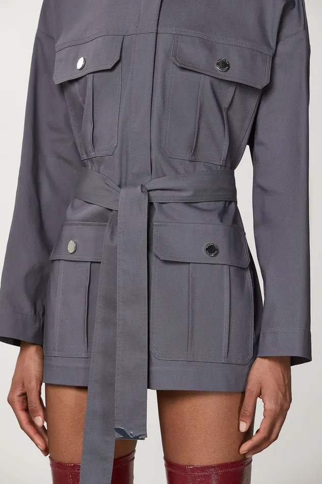 Jackets Women Patrizia Pepe HighNecked Over Parka Tornado Gray