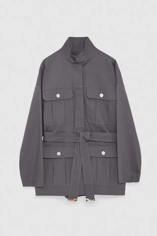 Jackets Women Patrizia Pepe HighNecked Over Parka Tornado Gray