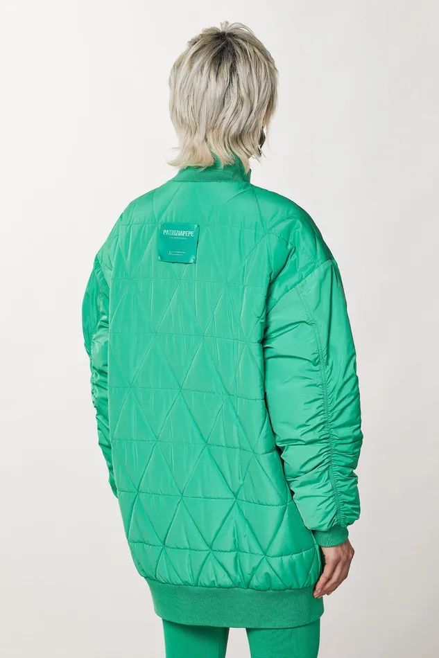 Jackets Women Patrizia Pepe Long Padded Bomber Vibrant Green