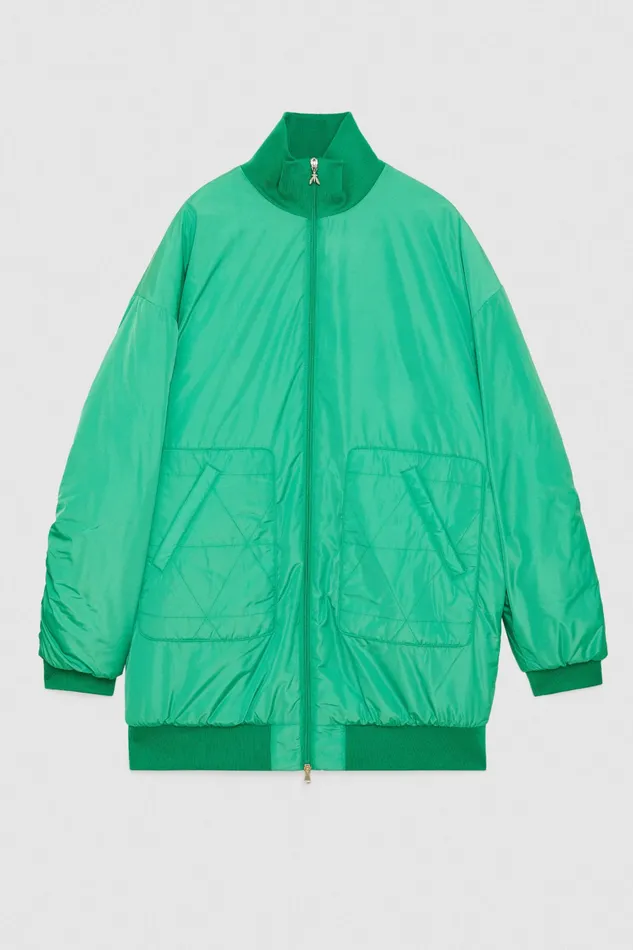 Jackets Women Patrizia Pepe Long Padded Bomber Vibrant Green