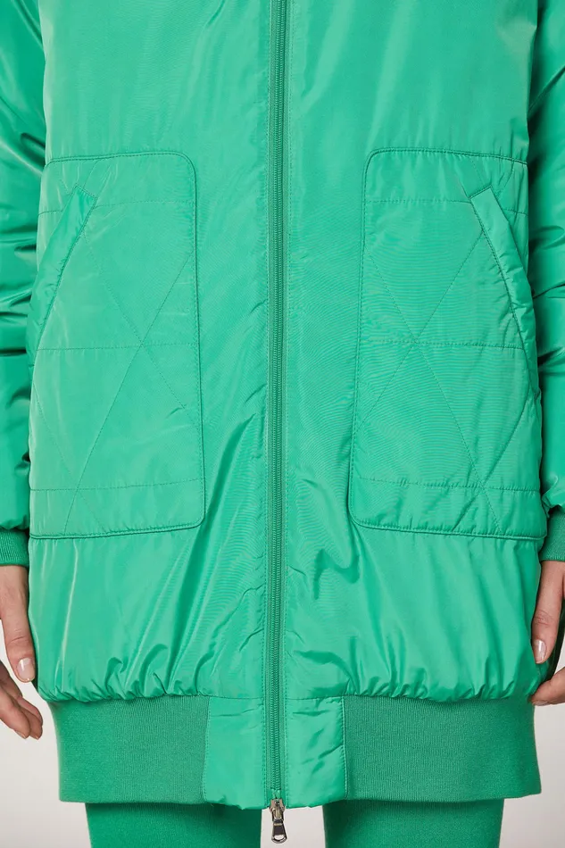 Jackets Women Patrizia Pepe Long Padded Bomber Vibrant Green