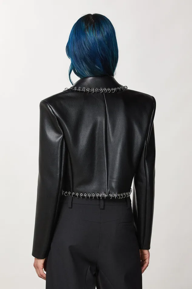 Jackets Women Patrizia Pepe Post Punk Cropped Jacket Nero
