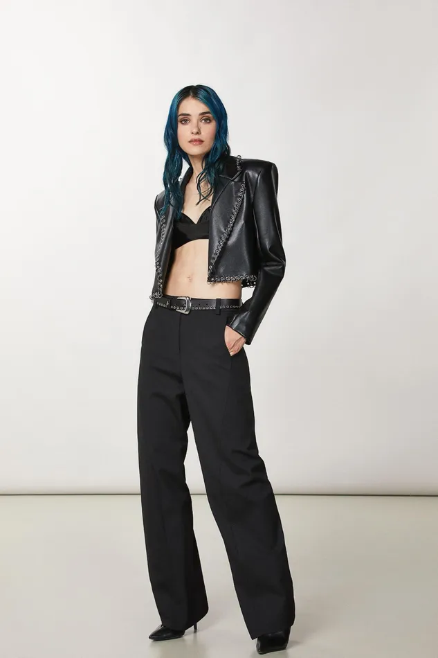 Jackets Women Patrizia Pepe Post Punk Cropped Jacket Nero