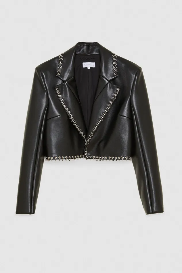 Jackets Women Patrizia Pepe Post Punk Cropped Jacket Nero