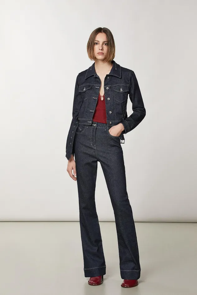 Jackets Women Patrizia Pepe Slim Denim Jacket Midnight Navy Wash