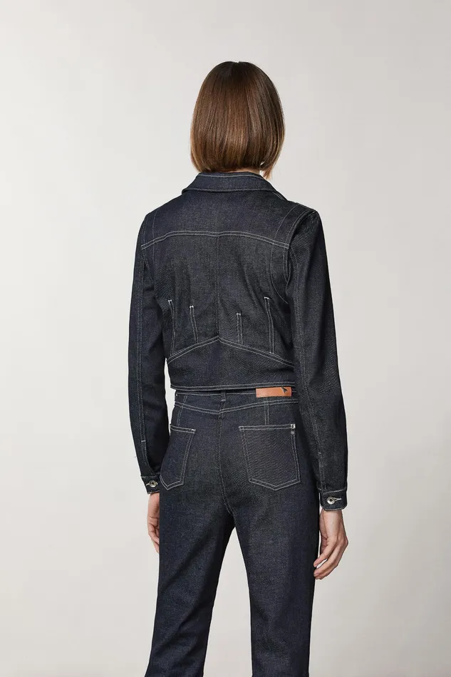 Jackets Women Patrizia Pepe Slim Denim Jacket Midnight Navy Wash