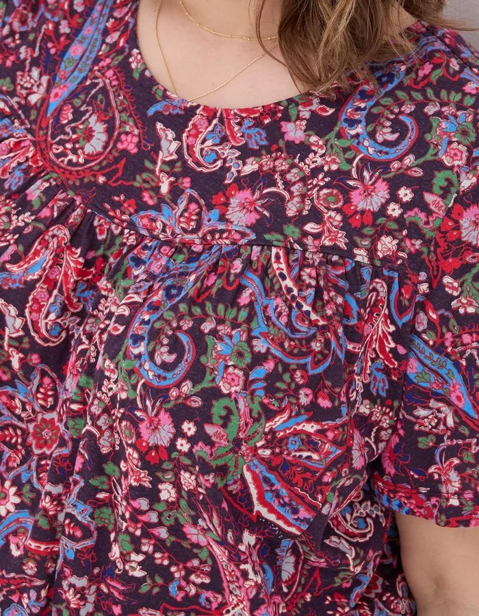 Jade Bright Paisley Top Purple Women FatFace Tops and TShirts
